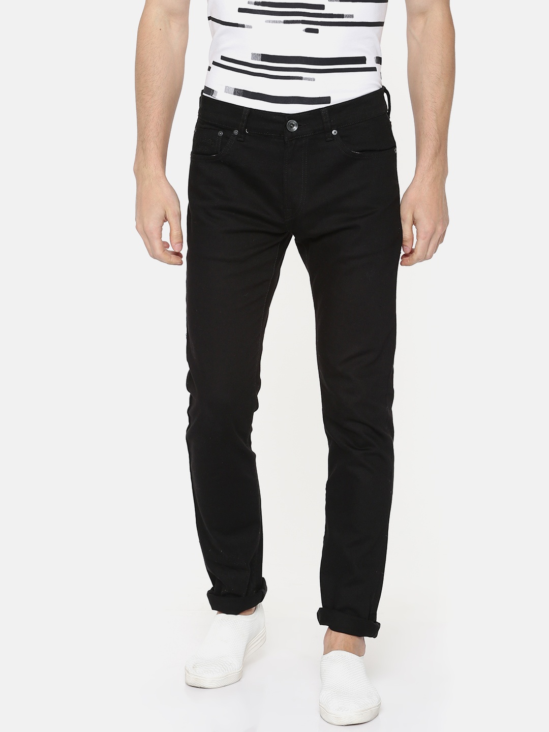 

Pepe Jeans Men Black Soho Skinny Fit Low-Rise Clean Look Stretchable Jeans