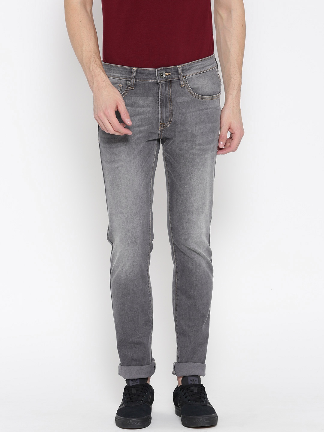 

Pepe Jeans Men Grey Vapour Slim Fit Low-Rise Clean Look Stretchable Jeans