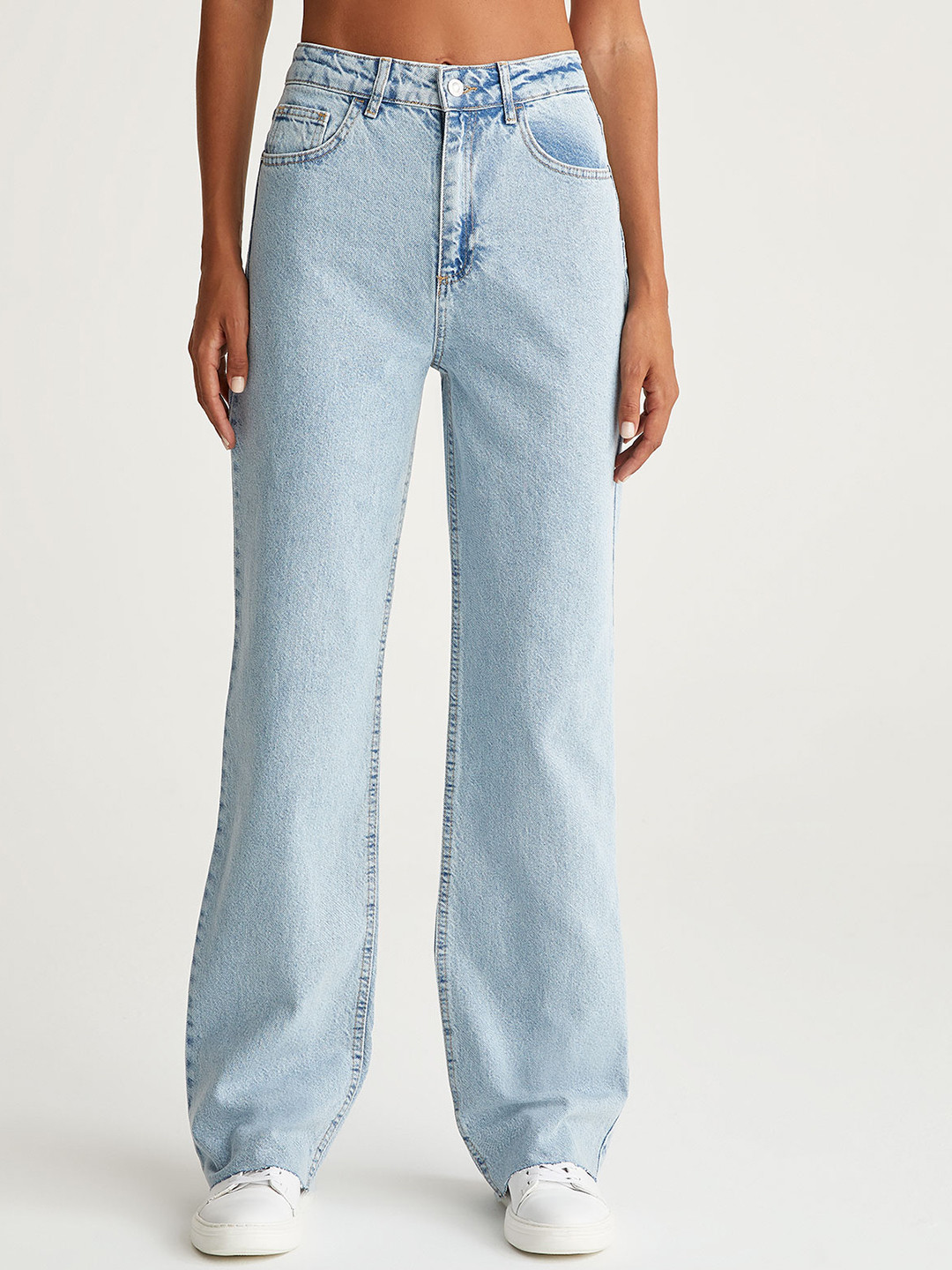 

DeFacto Women Mid-Rise Wide Leg Jeans, Blue
