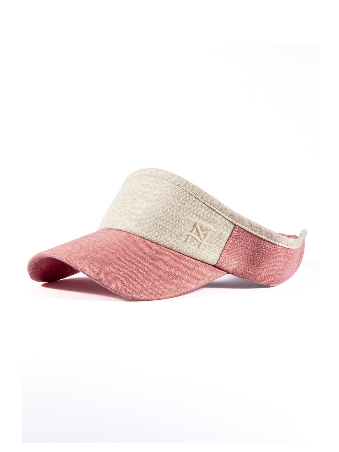 

The Mad Hatters Women Colourblocked Linen Visor Cap, Pink