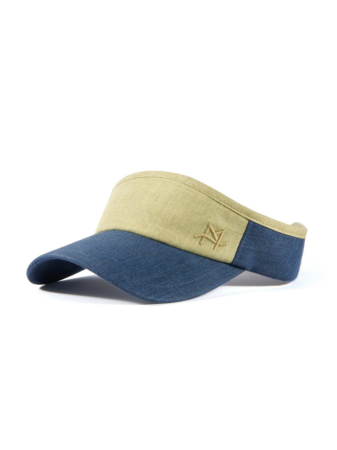 

The Mad Hatters Women Colourblocked Linen Visor Cap, Blue