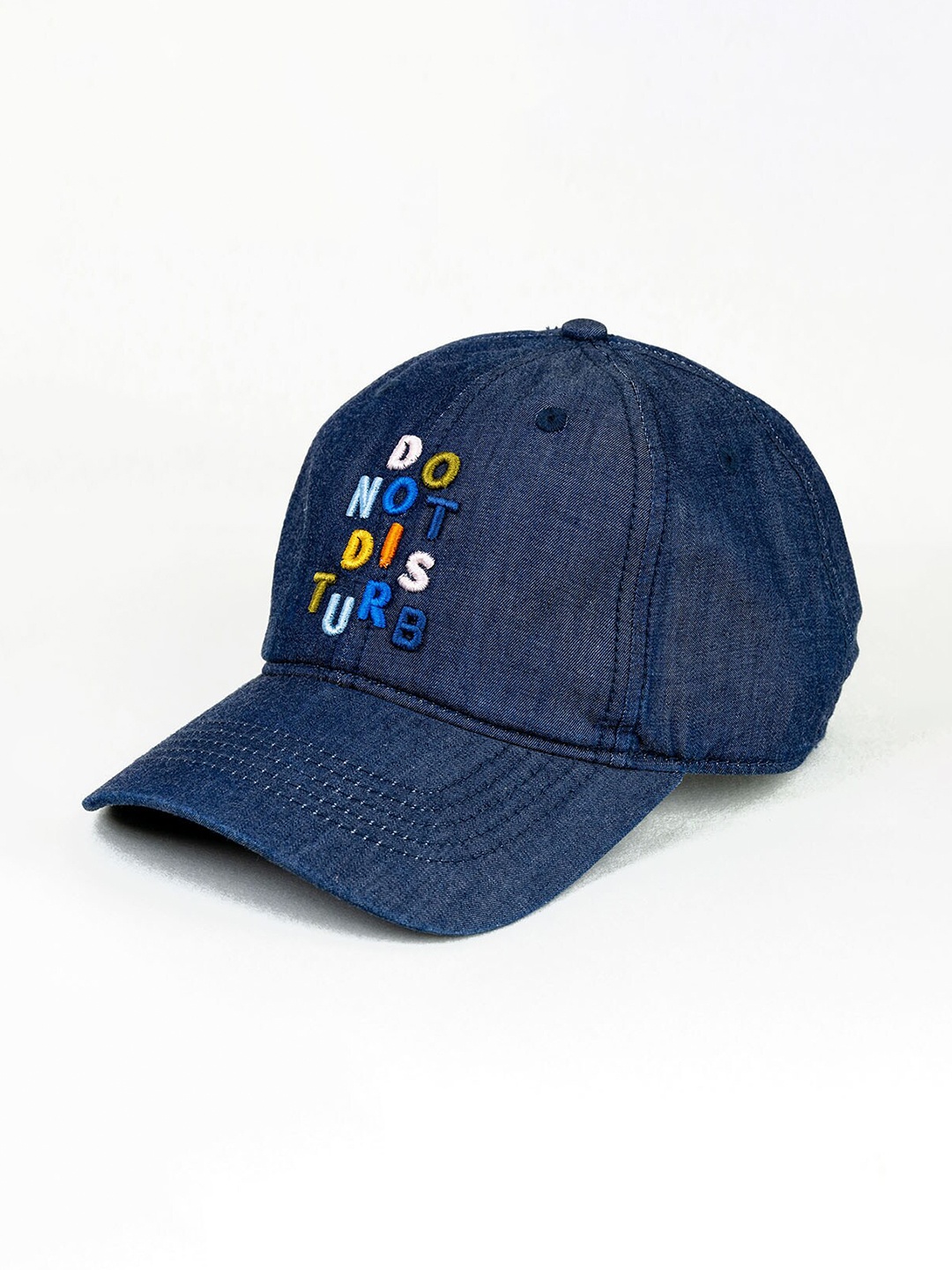 

The Mad Hatters Embroidered Cotton Visor Cap, Navy blue