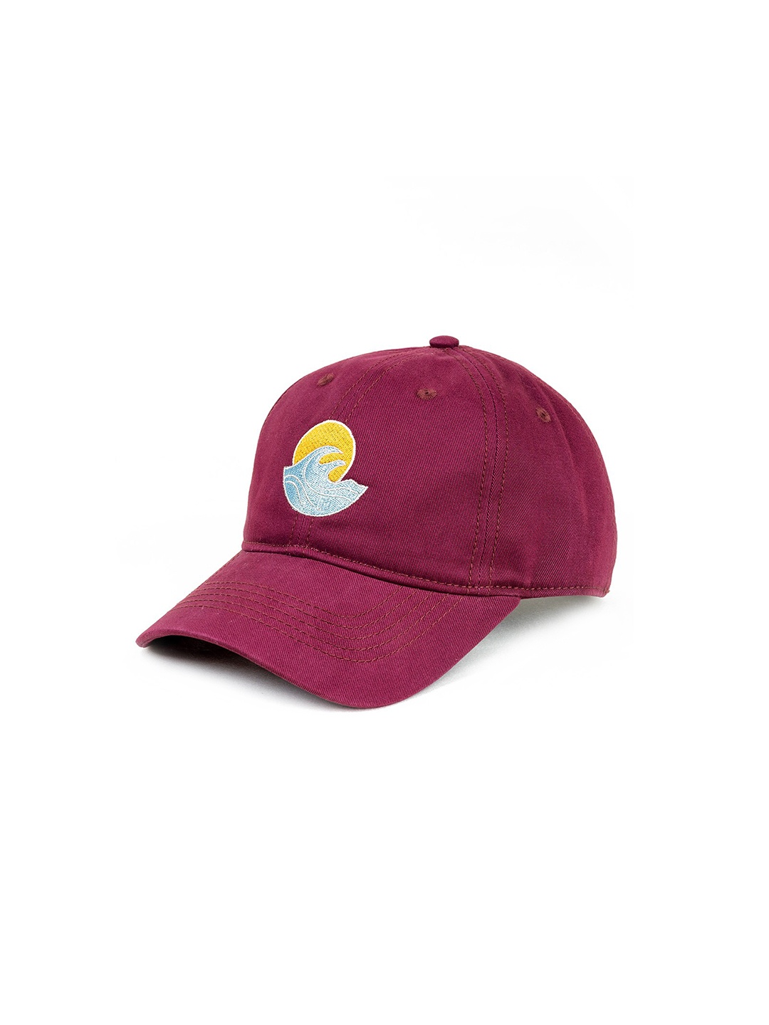 

The Mad Hatters Cotton Embroidered Visor Cap, Burgundy