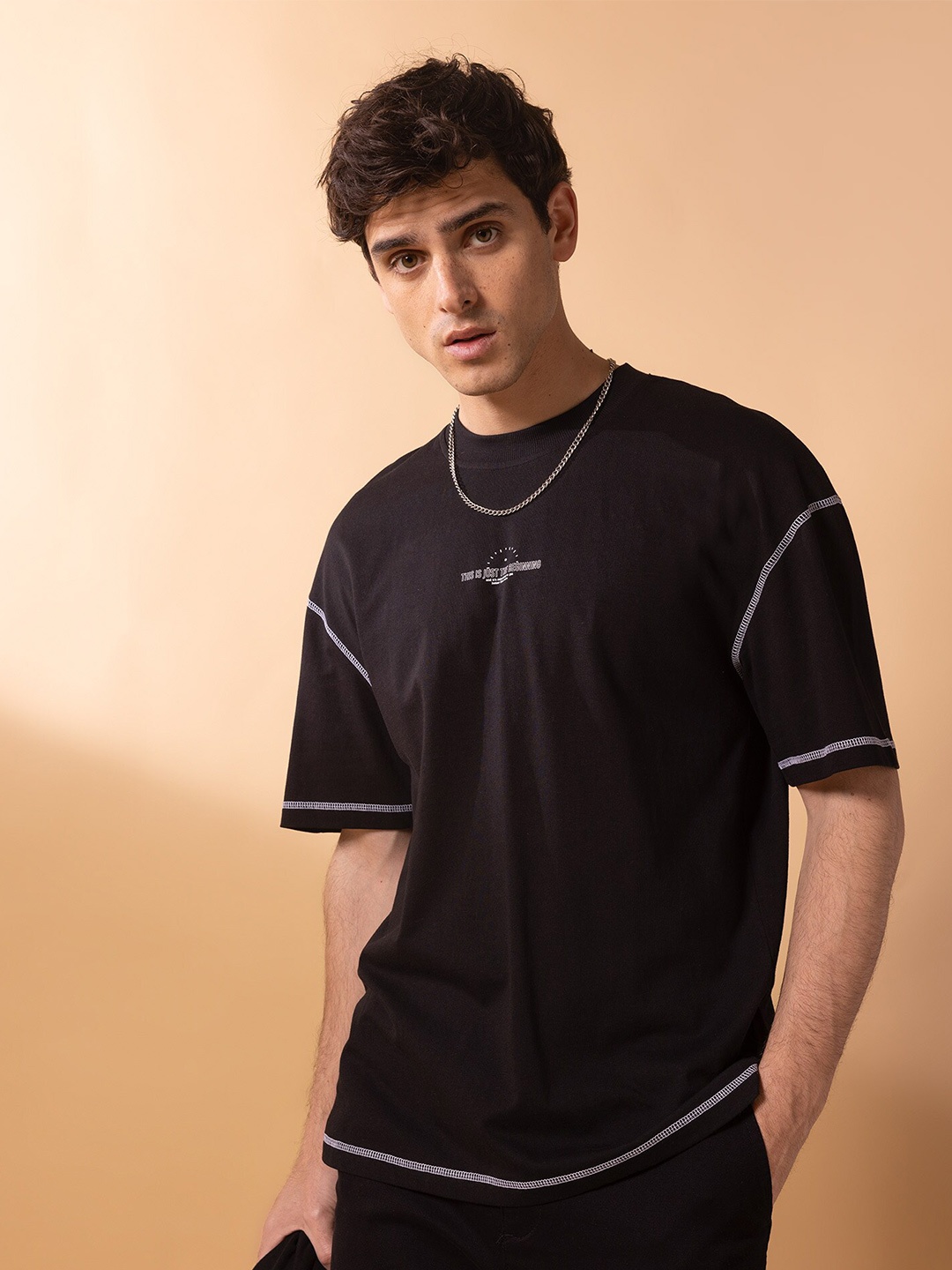 

DeFacto Regular Knitted Cotton T-shirt, Black