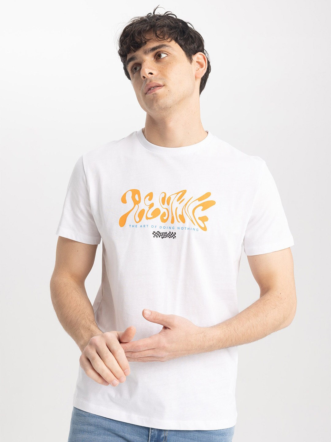 

DeFacto Typography Printed Pure Cotton T-shirt, White
