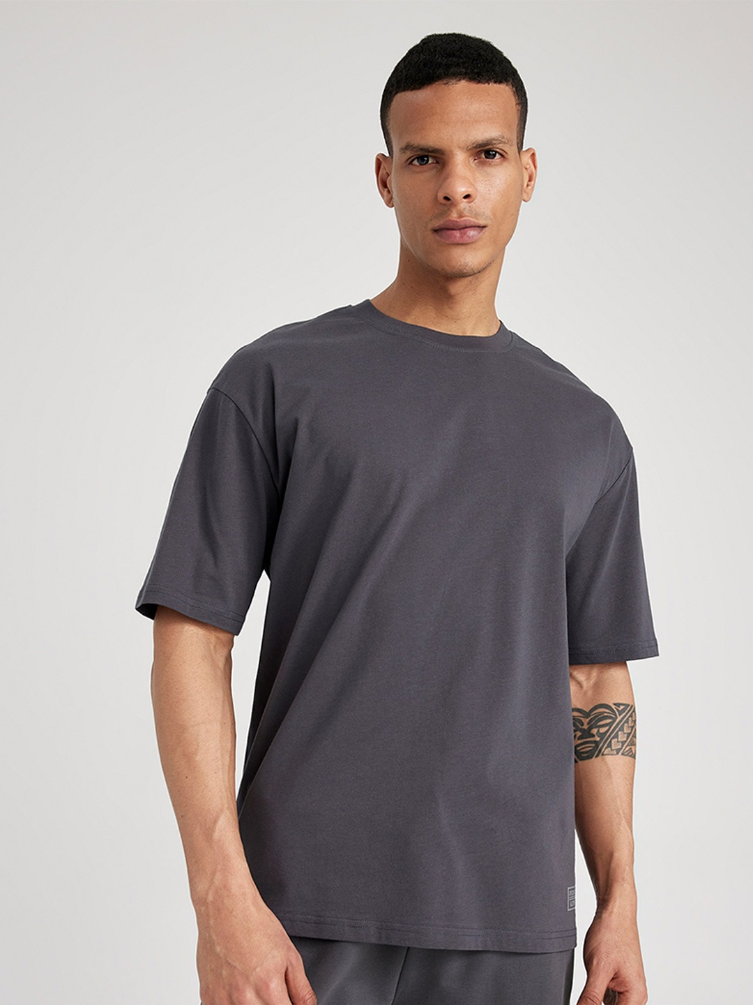 

DeFacto Oversized Fit Pure Cotton T-shirt, Grey