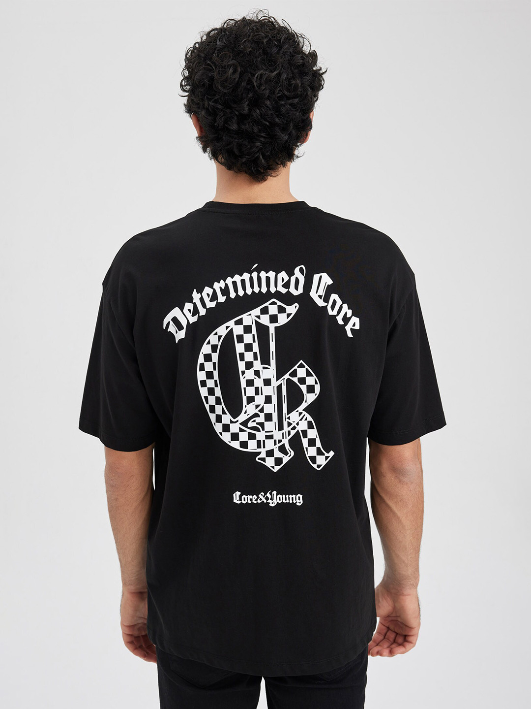 

DeFacto Typography Printed Pure Cotton T-shirt, Black