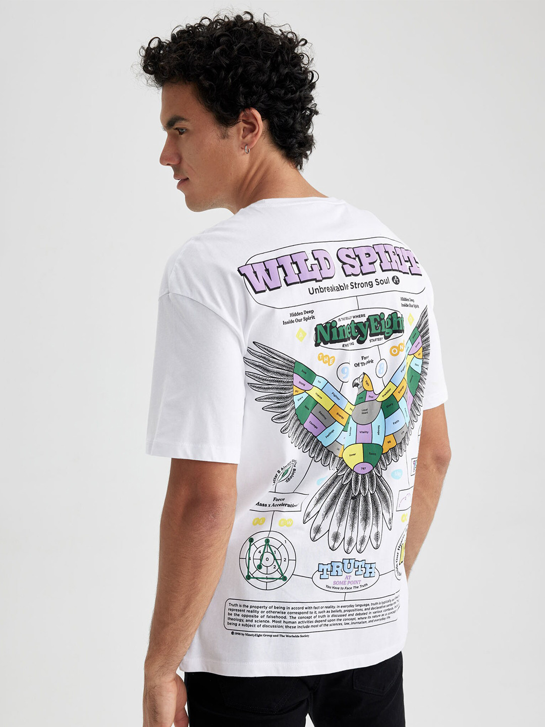 

DeFacto Typography Printed Pure Cotton T-shirt, White