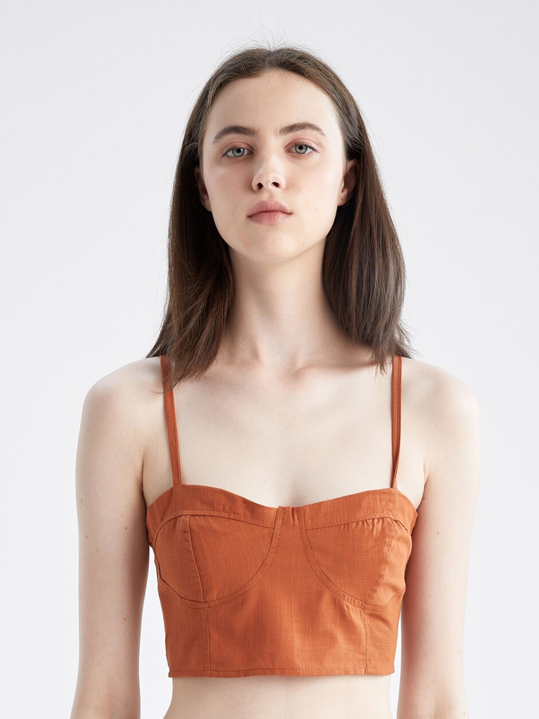 

DeFacto Pure Cotton Bralette Top, Rust