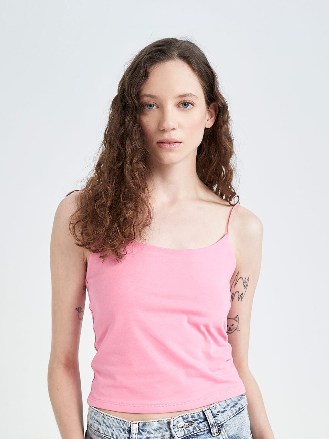

DeFacto Sleeveless Fitted Top, Pink