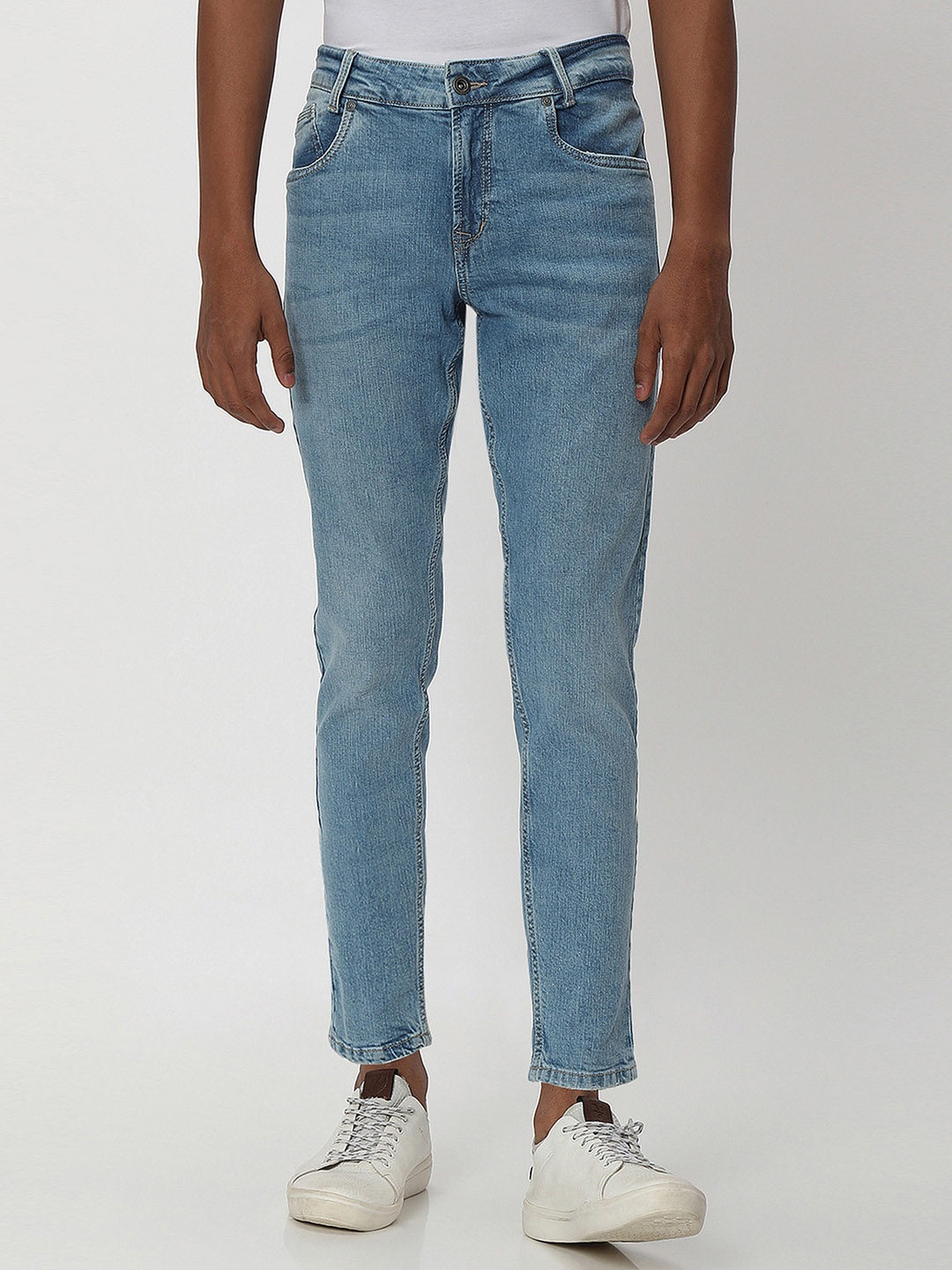 

Mufti Men Stretchable Cropped Jeans, Blue