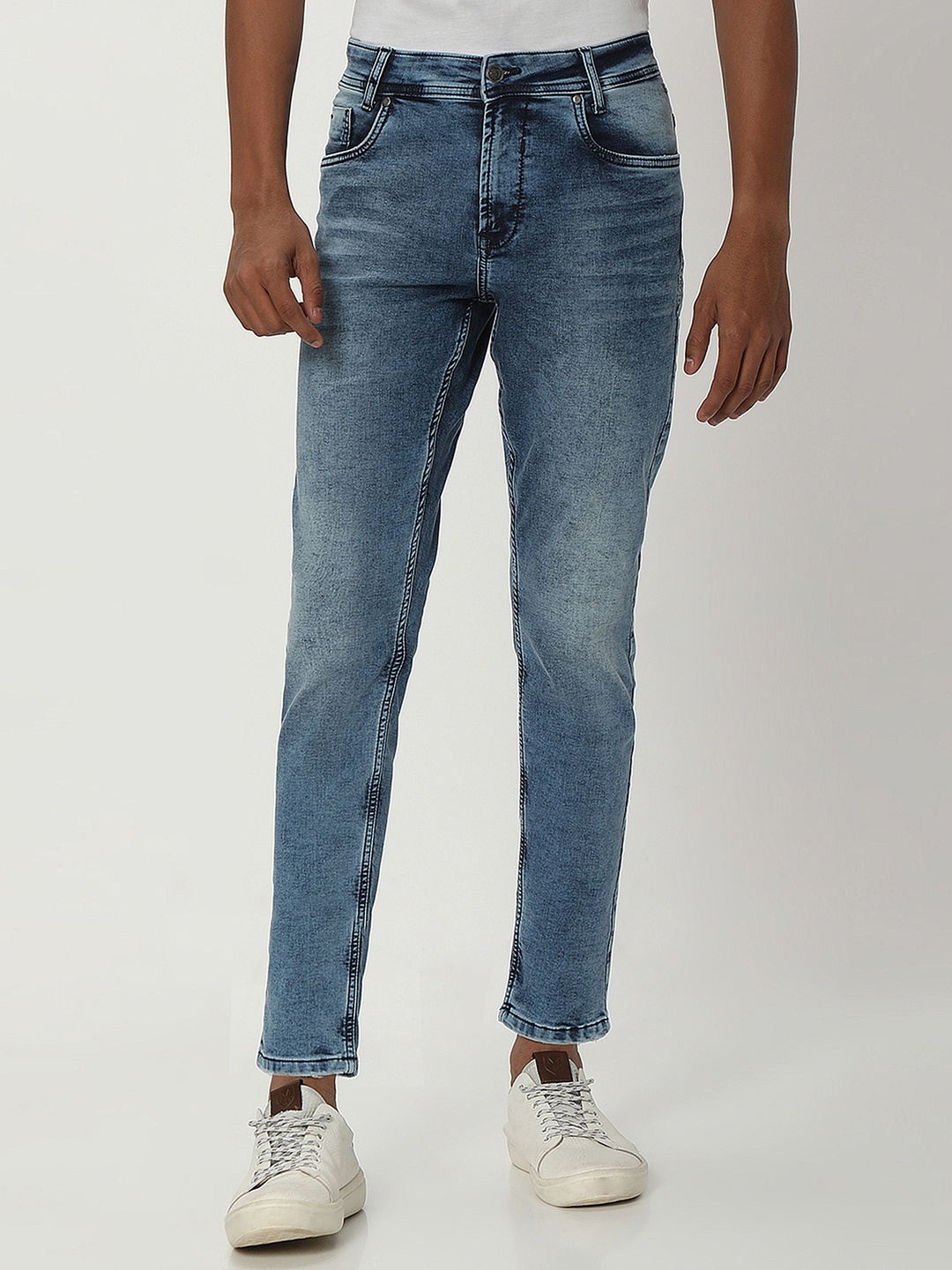 

Mufti Men Light Fade Stretchable Clean Look Jeans, Blue