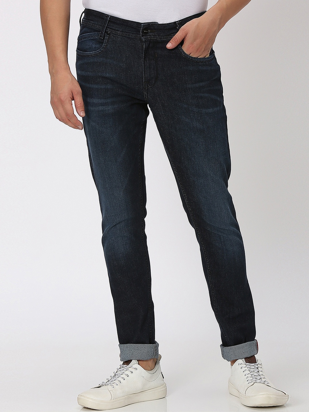 

Mufti Men Mid-Rise Regular Fit Light Fade Clean Look Stretchable Jeans, Blue