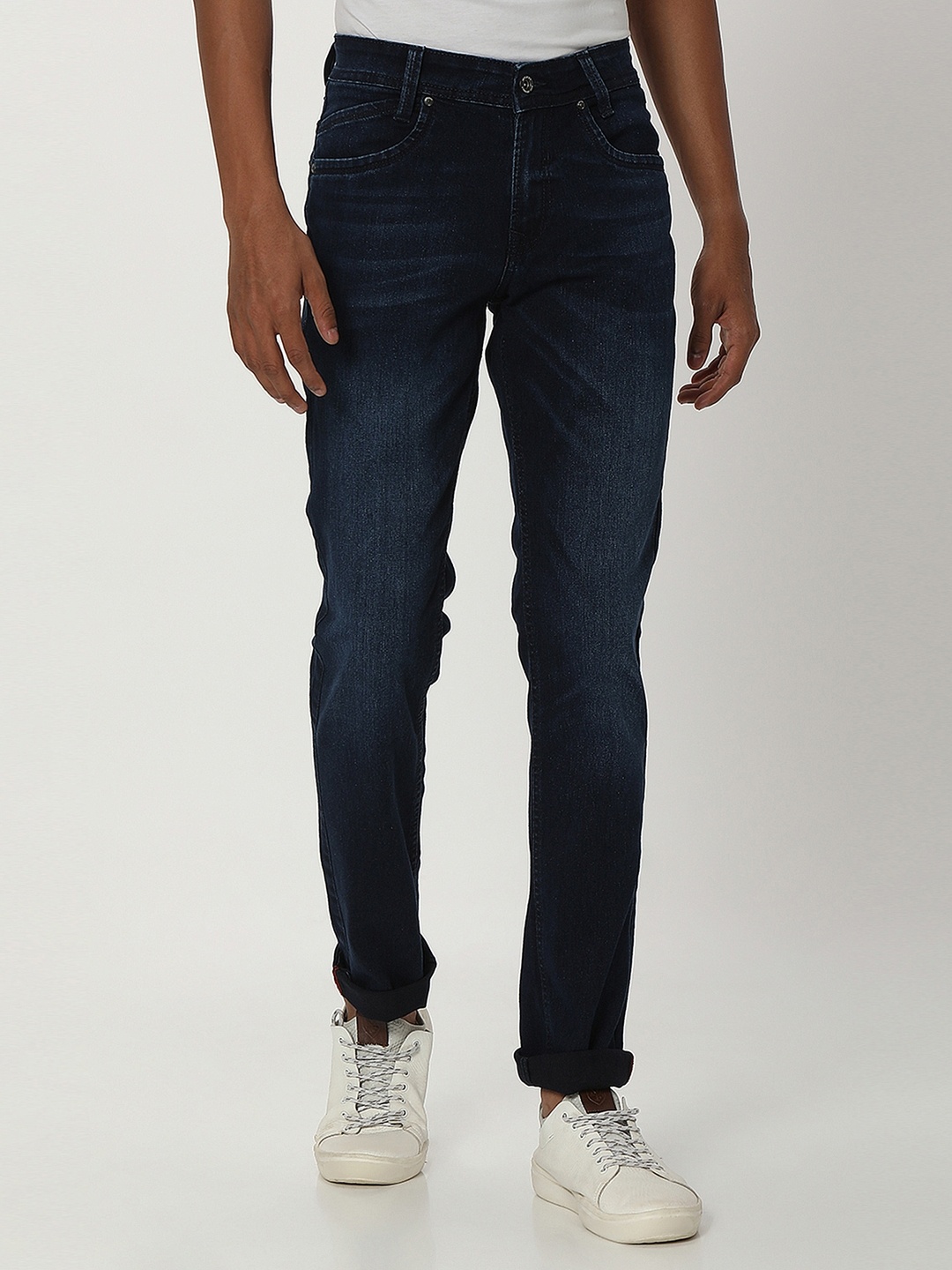 

Mufti Men Clean Look Mid Rise Light Fade Slim Fit Cotton Jeans, Blue