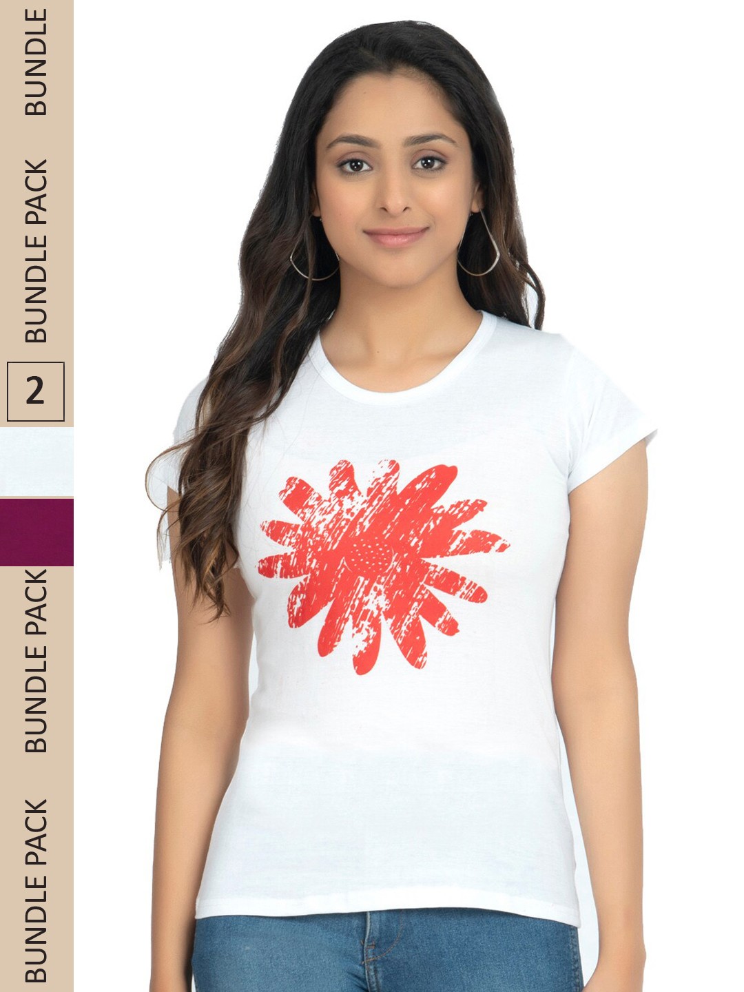 

IndiWeaves Pack Of 2 Printed Cotton T-shirt, Multi