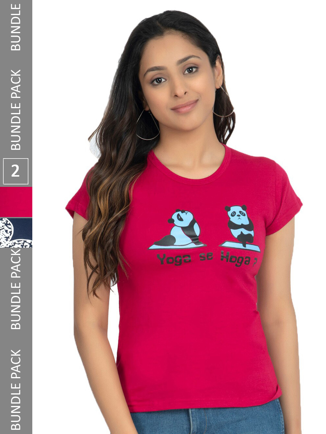 

IndiWeaves Pack Of 2 Printed Pure Cotton T-shirts, Red