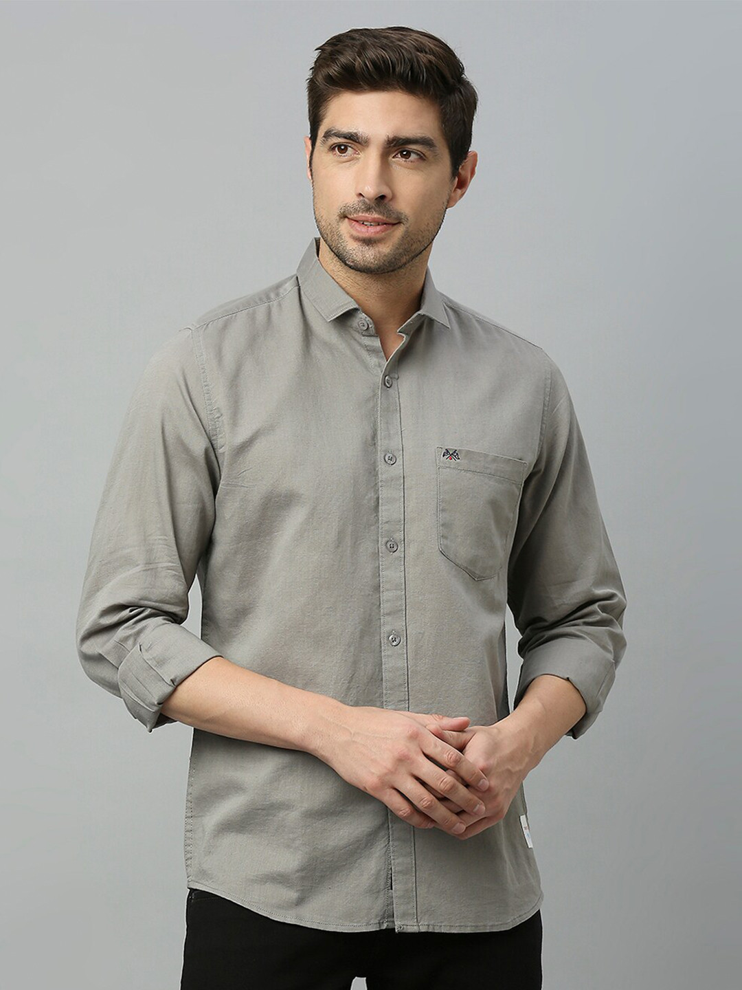 

Thomas Scott Spread Collar Classic Slim Fit Opaque Casual Shirt, Grey