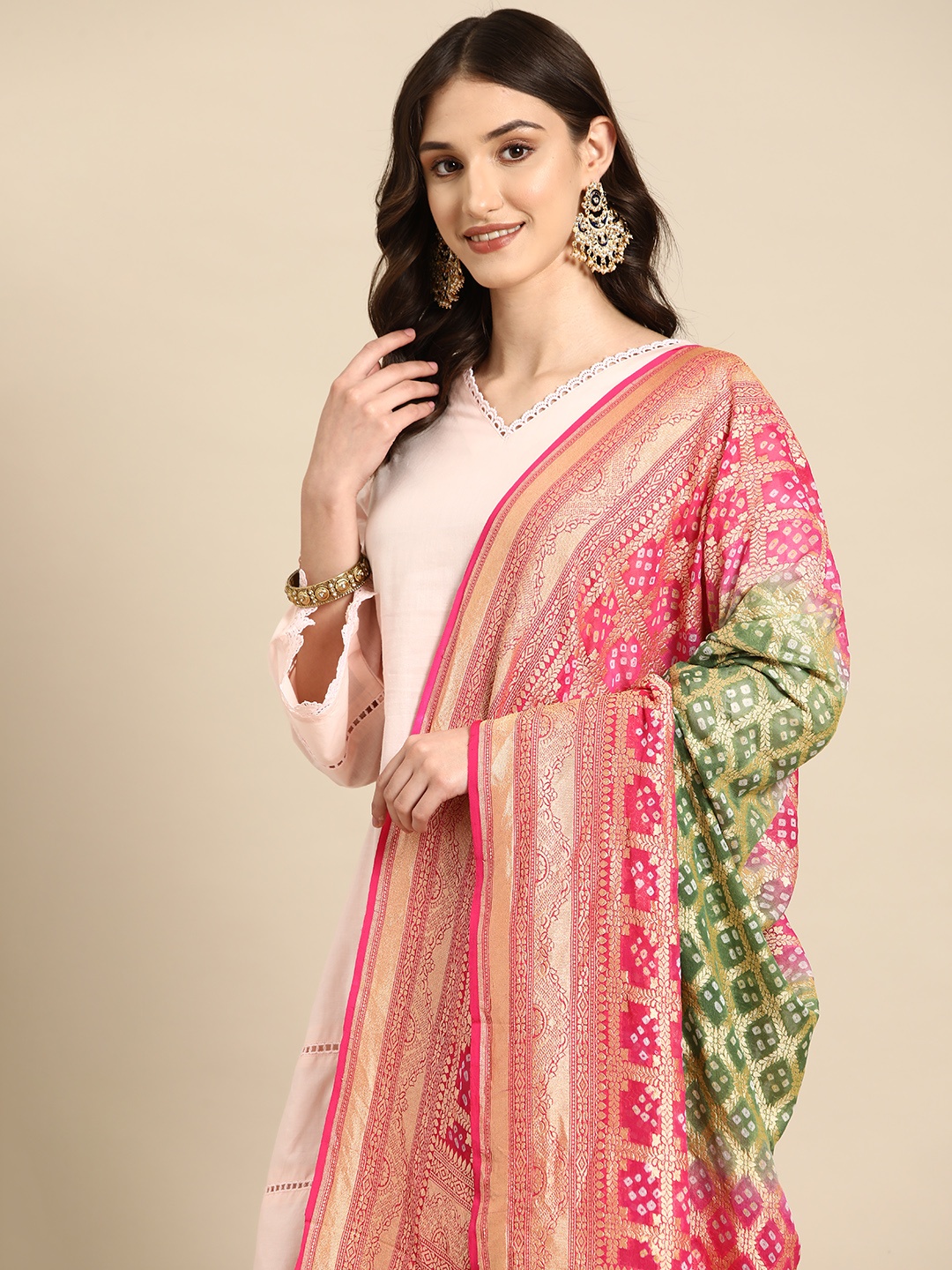 

Banarasi Style Ethnic Motifs Woven Design Pure Silk Dupatta with Zari, Grey