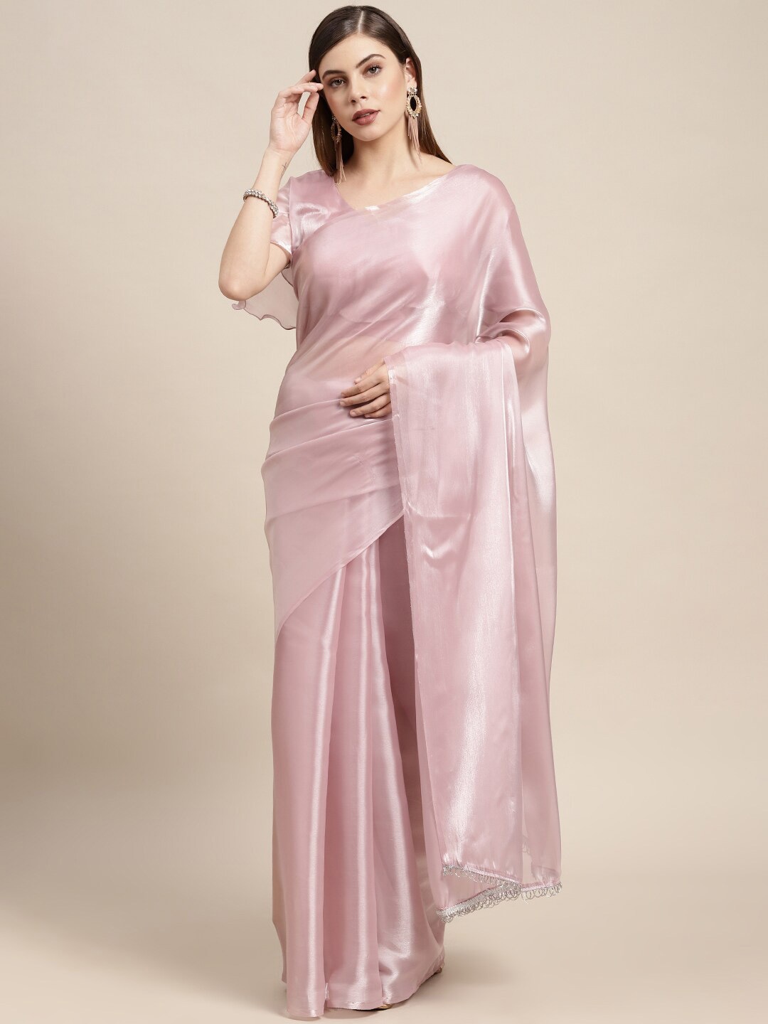 

DIVASTRI Embroidered Tissue Saree, Purple