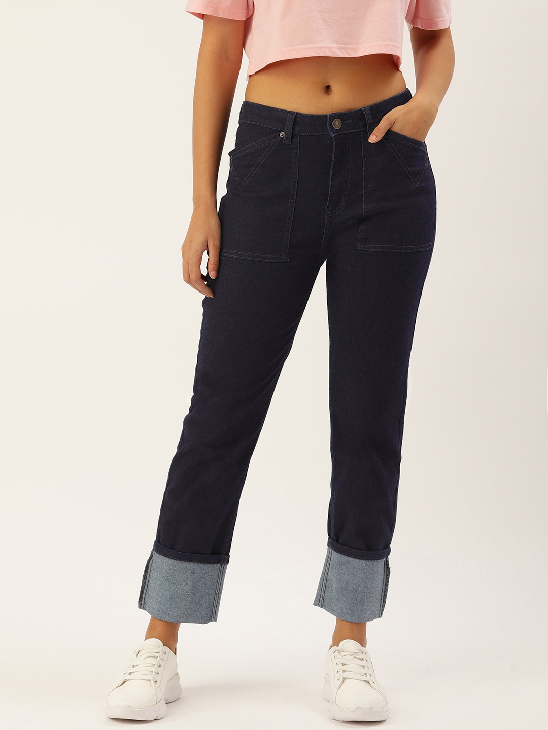 

FOREVER 21 Women Mid Rise Stretchable Jeans, Blue
