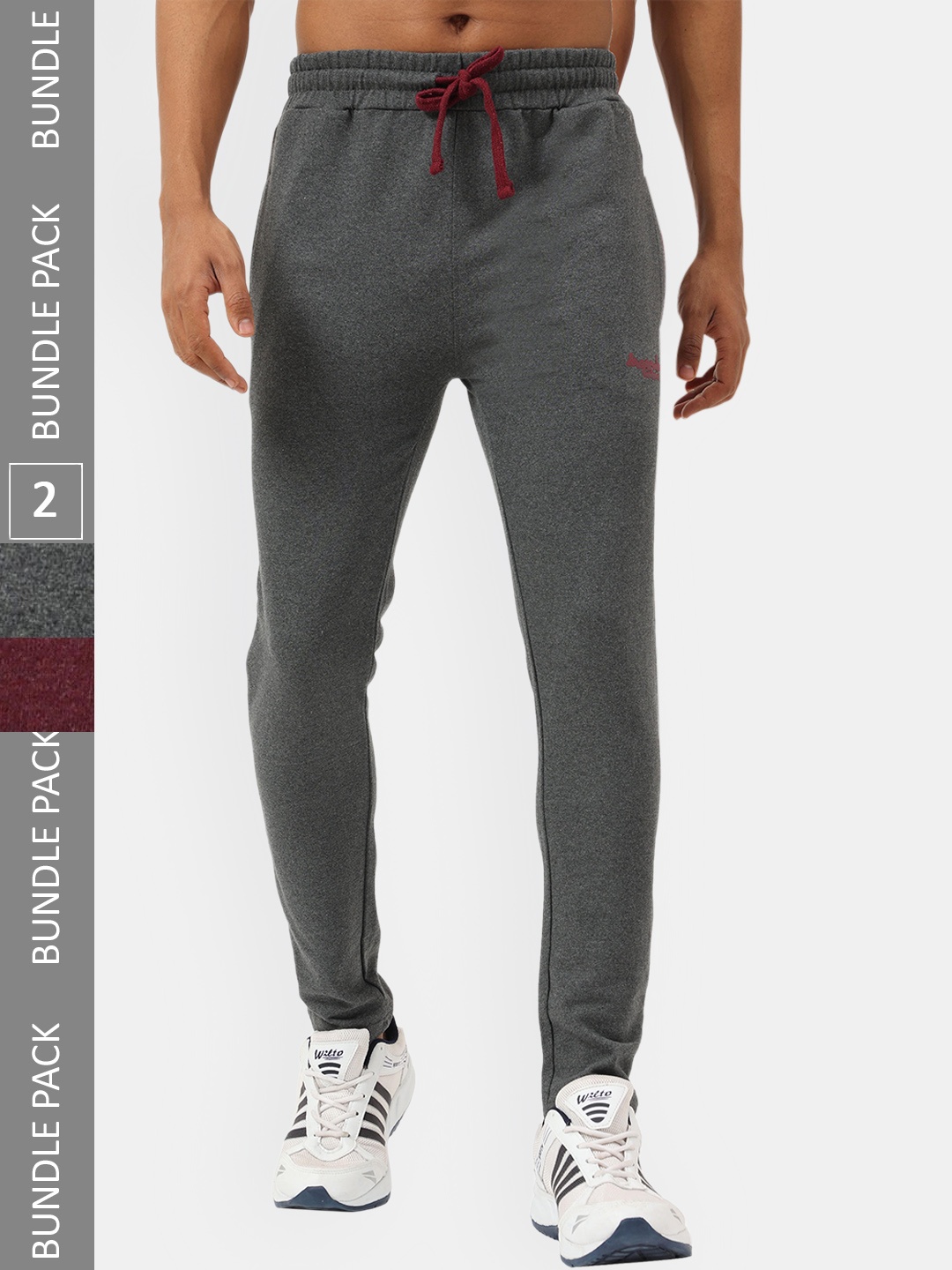

Masculino Latino Men Pack of 2 Rapid-Dry Cotton Sports Track Pants, Grey
