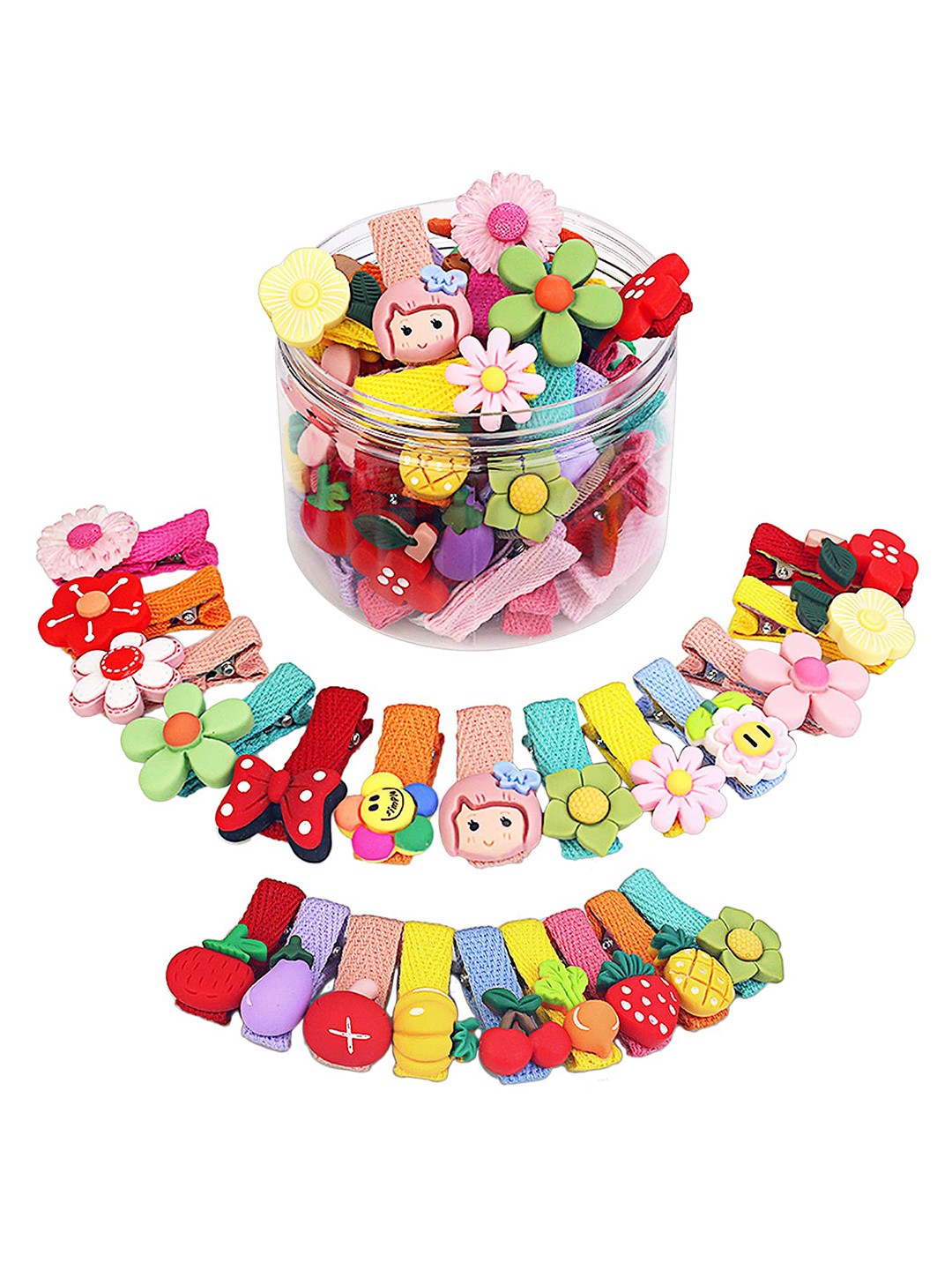 

LYTIX Girls Set of 24 Colorful Alligator Hair Clips, Red
