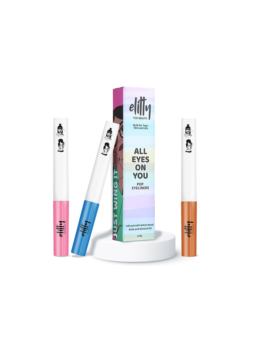 

Elitty 3 Pcs Eye Gotta Feeling Edgy Eyeliners Combo - 4ml Each, Blue