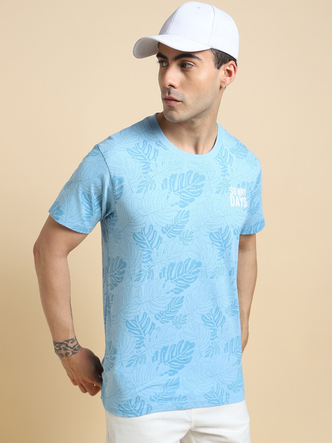 

Dennis Lingo Floral Printed Slim Fit T-shirt, Blue