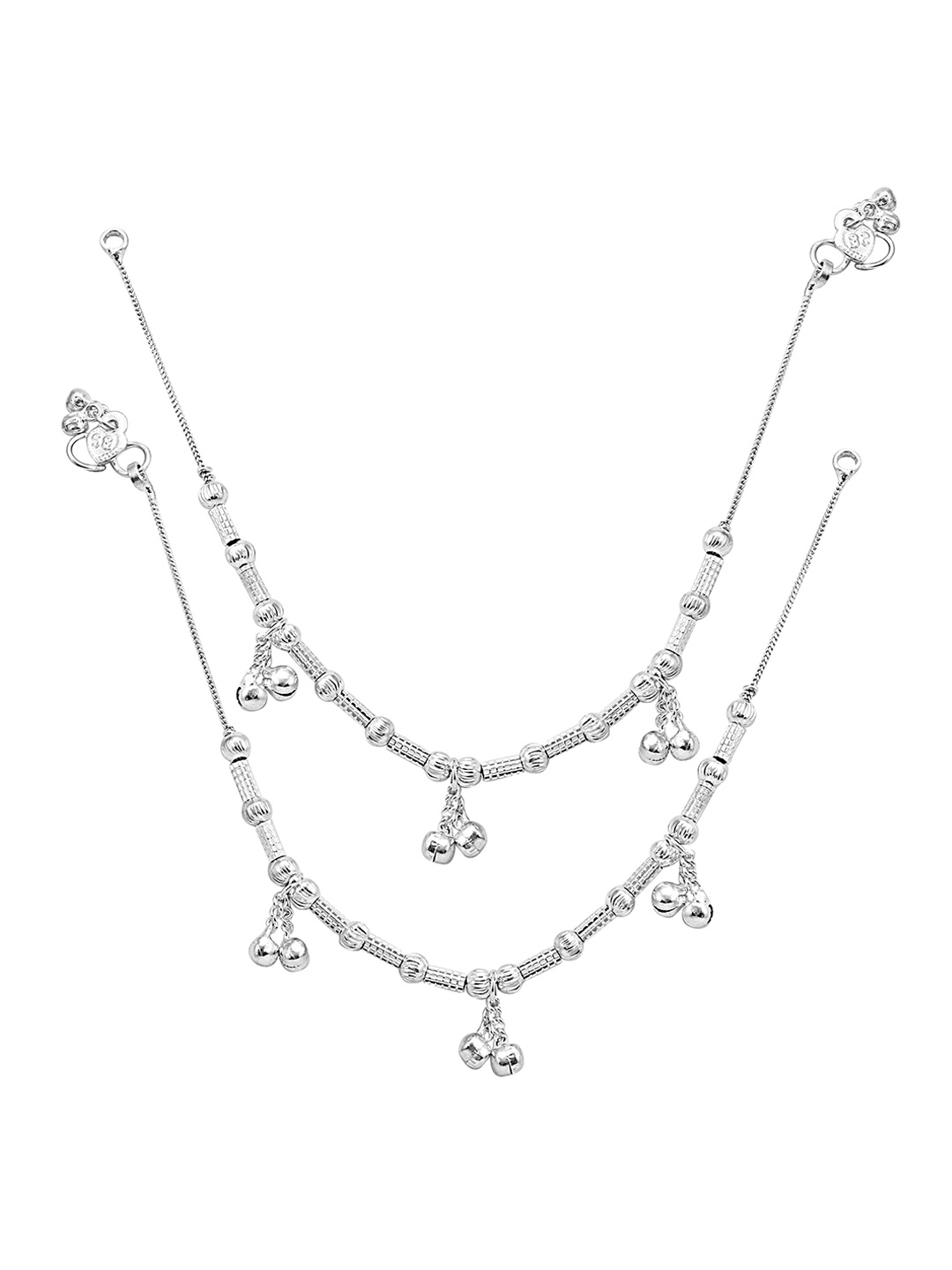 

RUHI COLLECTION Set Of 3 Silver-Plated Anklets