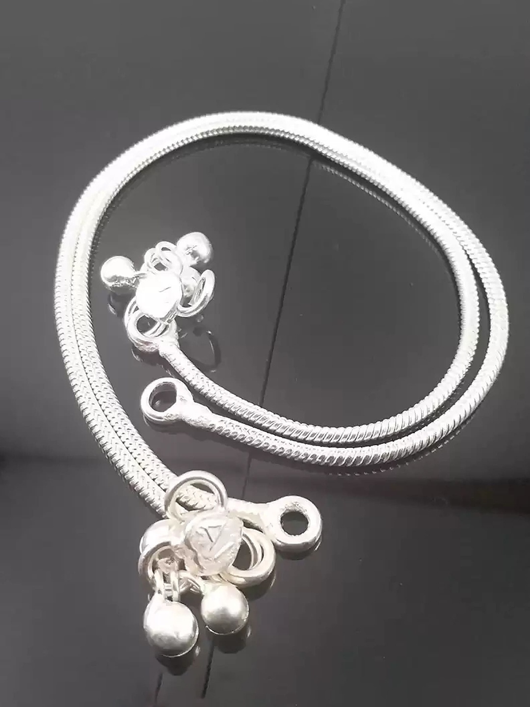 

RUHI COLLECTION Set Of 3 Silver-Plated Anklets