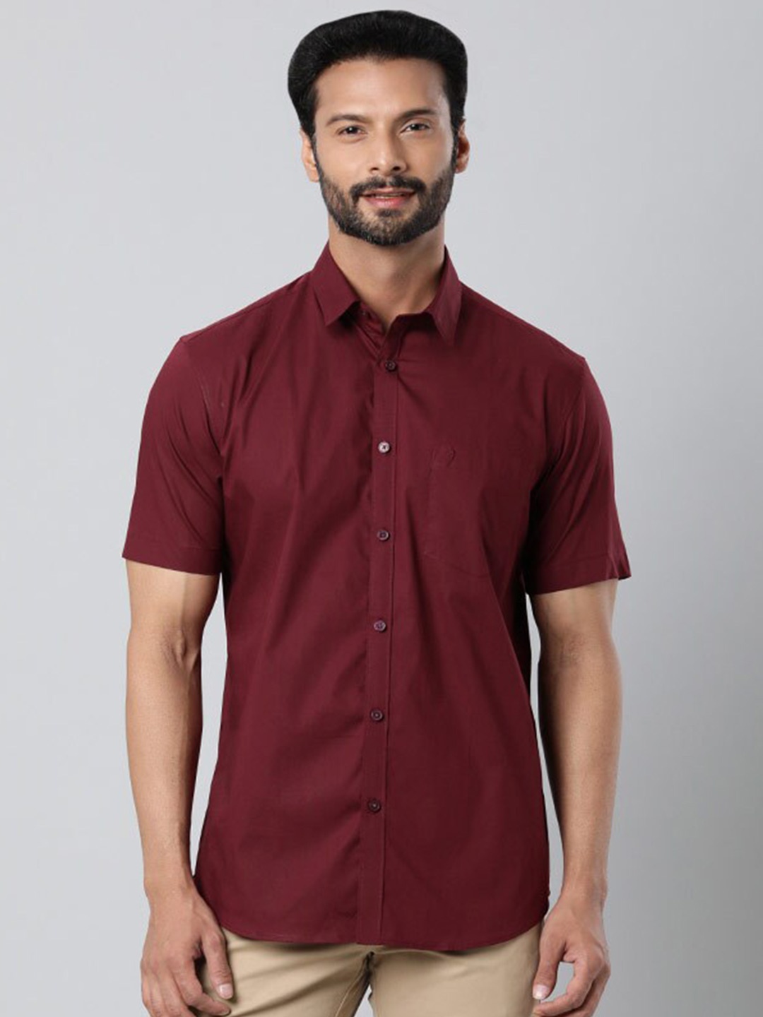 

Indian Terrain Chiseled Slim Fit Casual Shirt, Burgundy