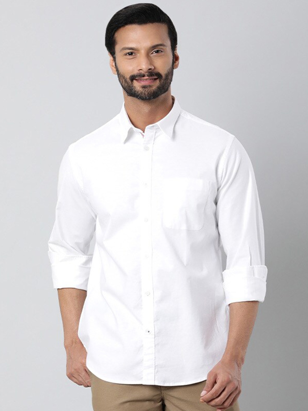 

Indian Terrain Chiseled Slim Fit Cotton Casual Shirt, White