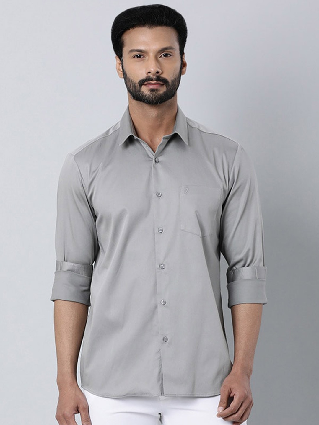 

Indian Terrain Chiseled Spread Collar Slim Fit Casual Shirt, Grey