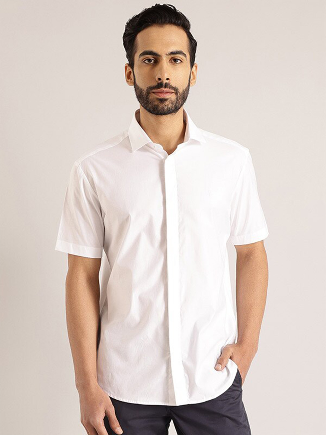 

Indian Terrain Chiseled Slim Fit Cotton Casual Shirt, White