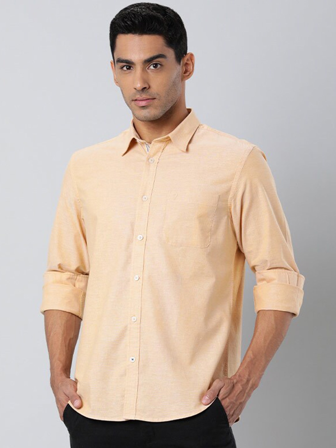 

Indian Terrain Chiseled Slim Fit Cotton Casual Shirt, Beige