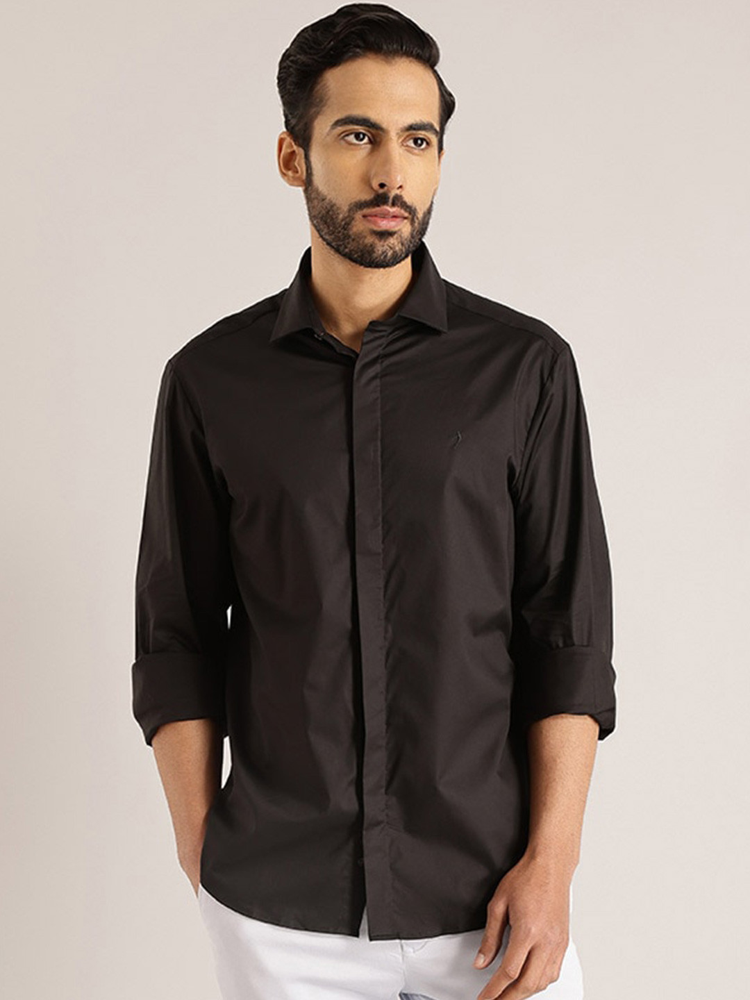 

Indian Terrain Chiseled Slim Fit Casual Shirt, Black