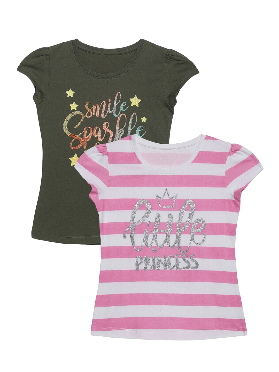 

PLUM TREE Girls Pack Of 2 Printed T-shirts, White