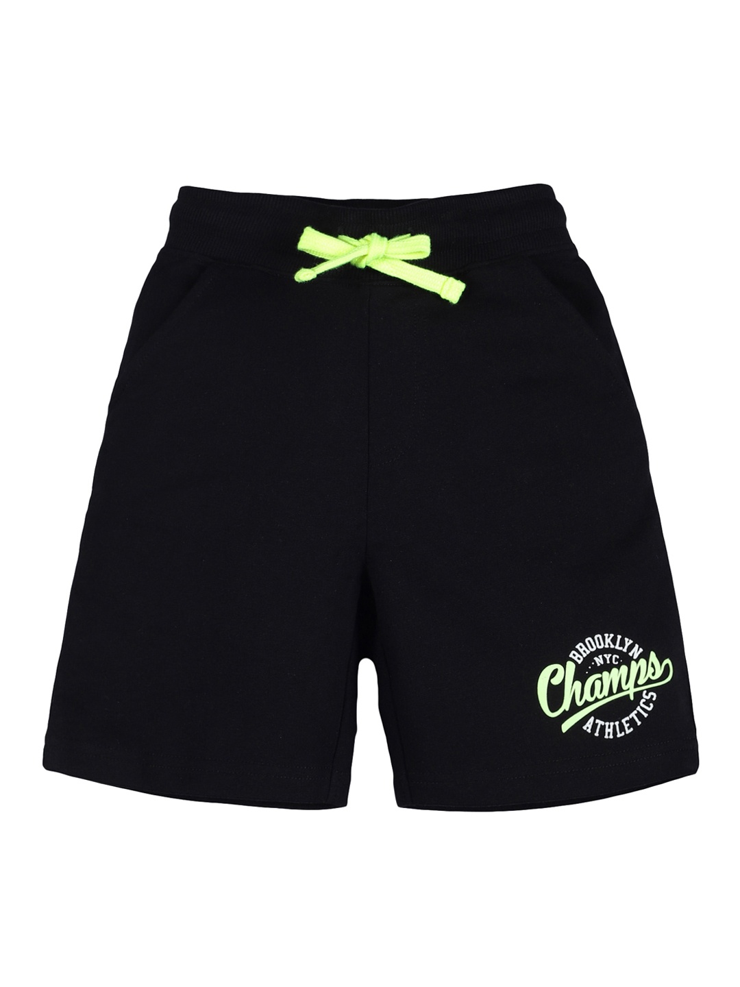 

PLUM TREE Boys Mid Rise Pure Cotton Shorts, Black