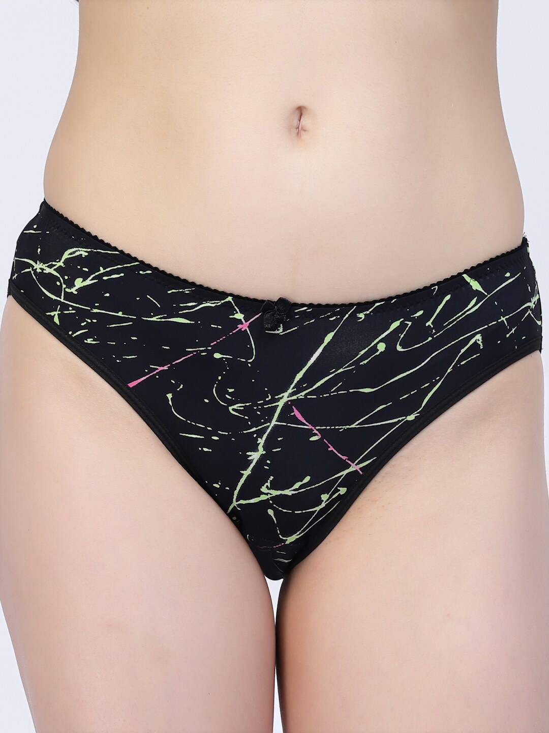 

CUKOO Women Mid Rise Abstract Printed Hipster Briefs, Black