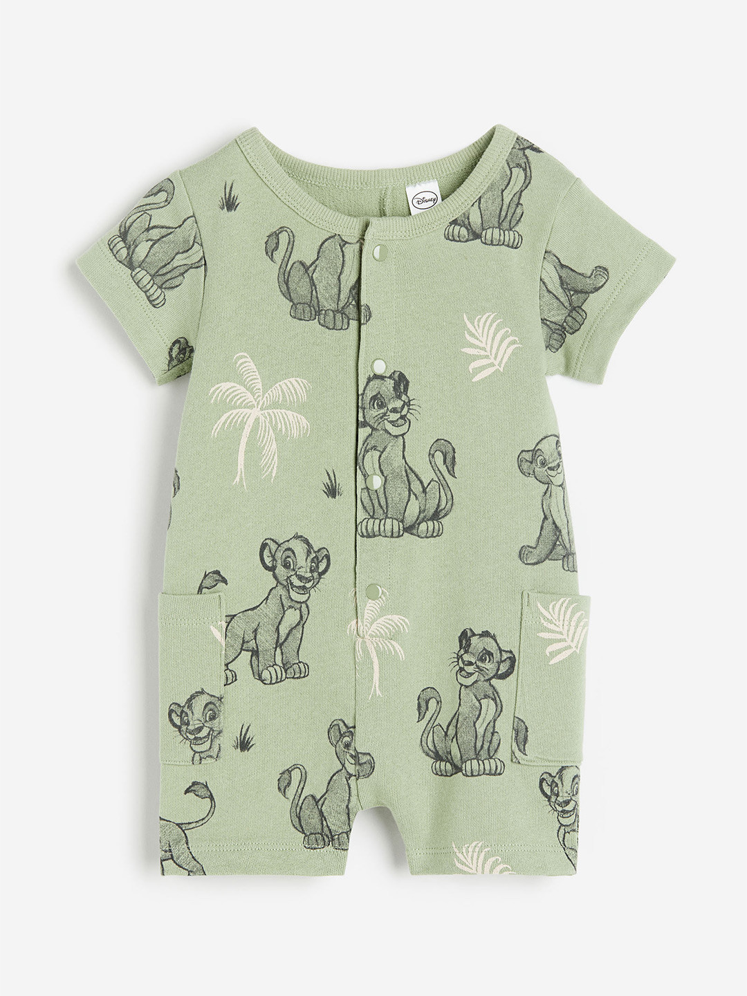 

H&M Boys Pure Cotton Sweatshirt Romper Suit, Green