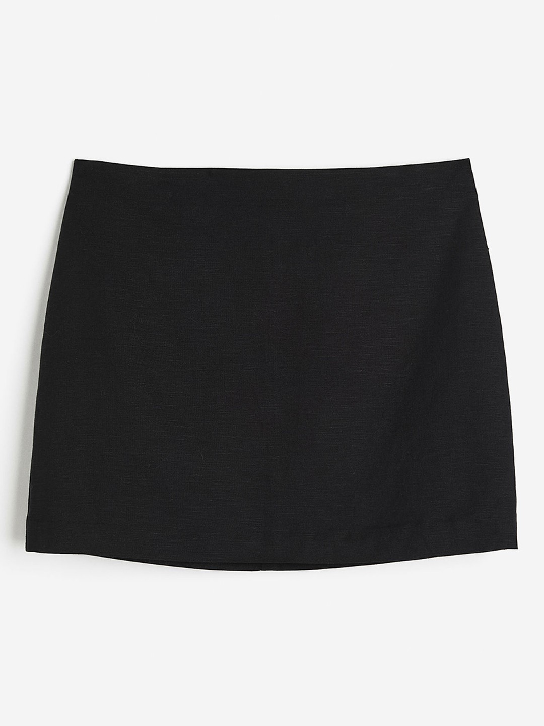 

H&M Women Linen-Blend Mini Skirt, Black
