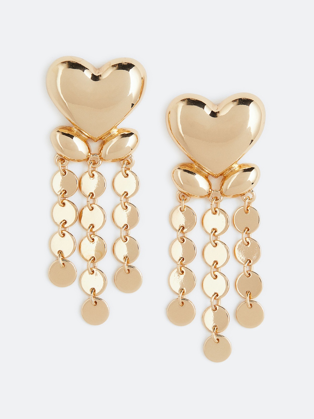 

H&M Heart-Shaped Pendant Earrings, Gold