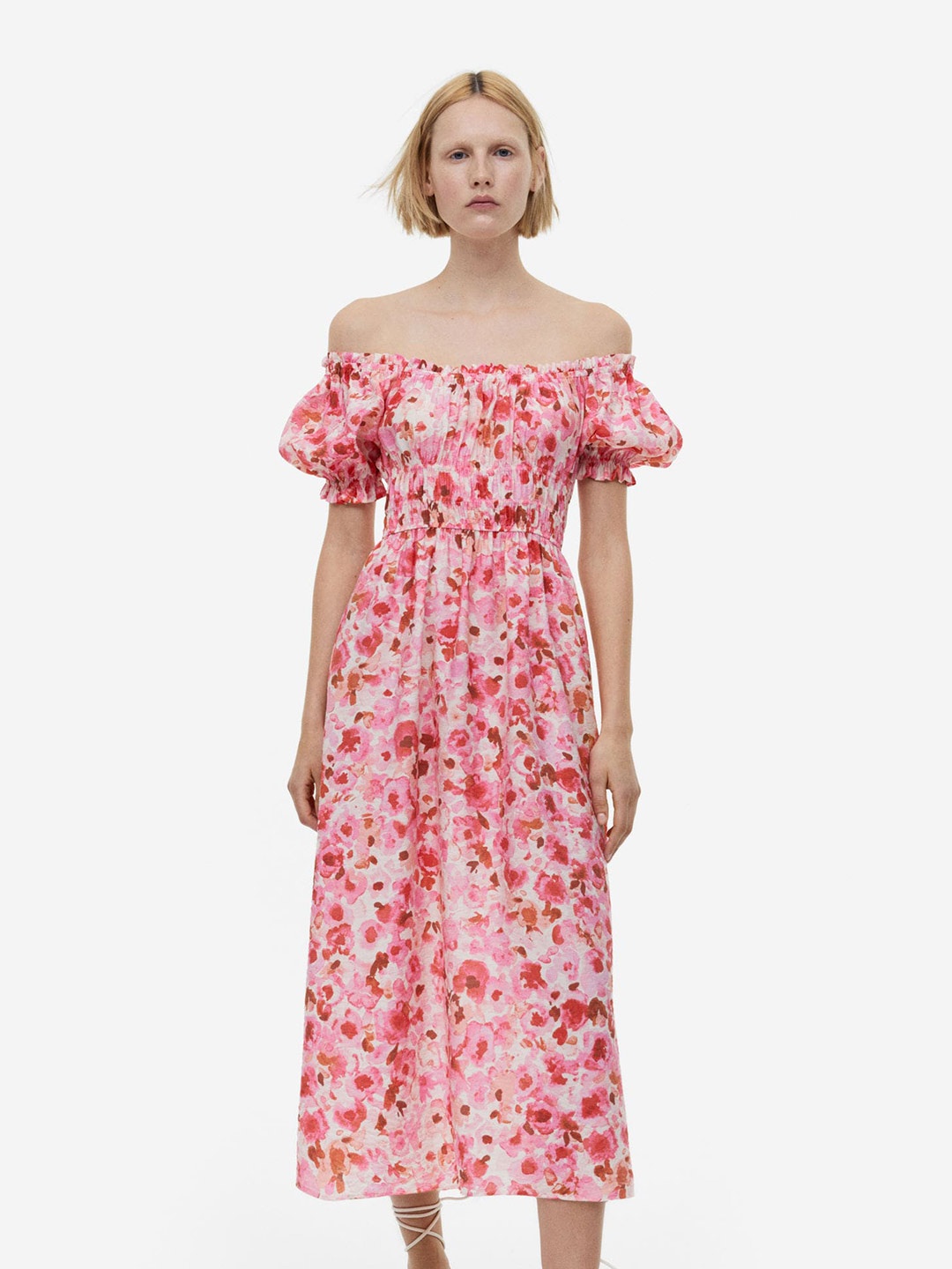 

H&M Off-The-Shoulder Dress, Pink