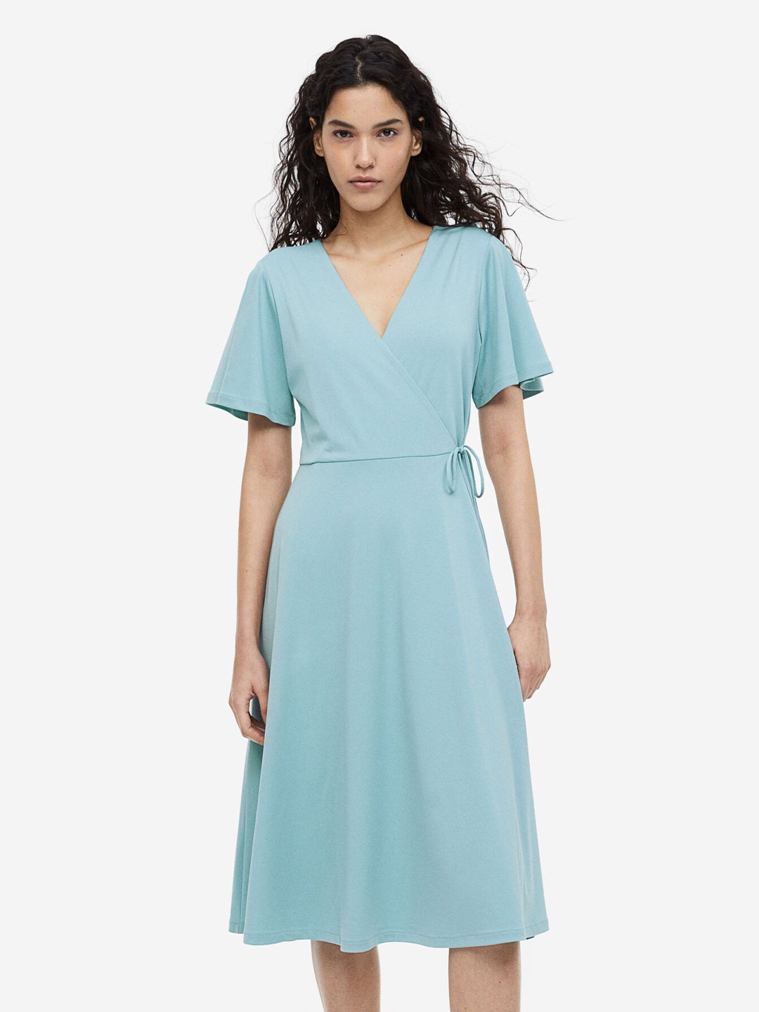 

H&M Jersey Wrap Dress, Turquoise blue