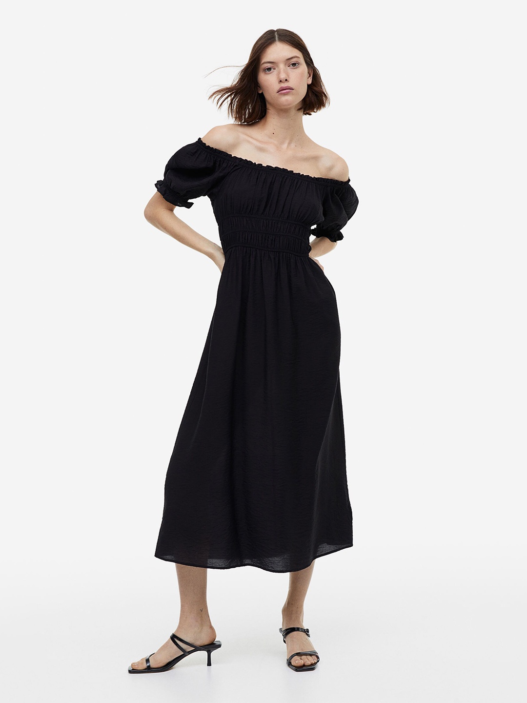 

H&M Off-The-Shoulder Dress, Black