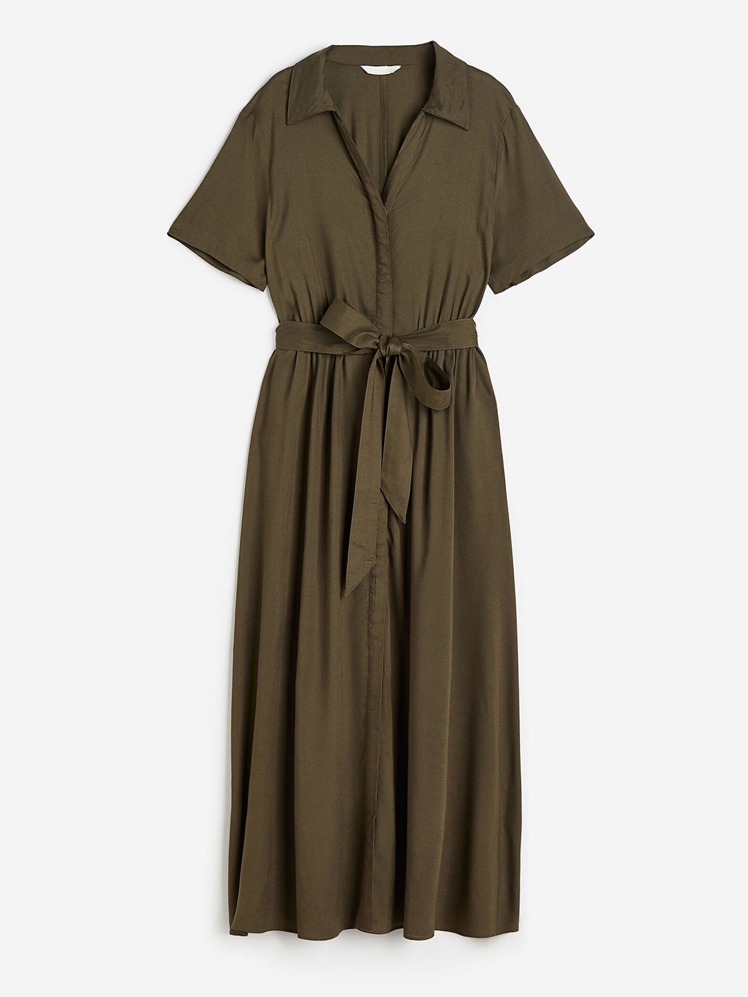 

H&M Tie-Belt Shirt Dress, Olive