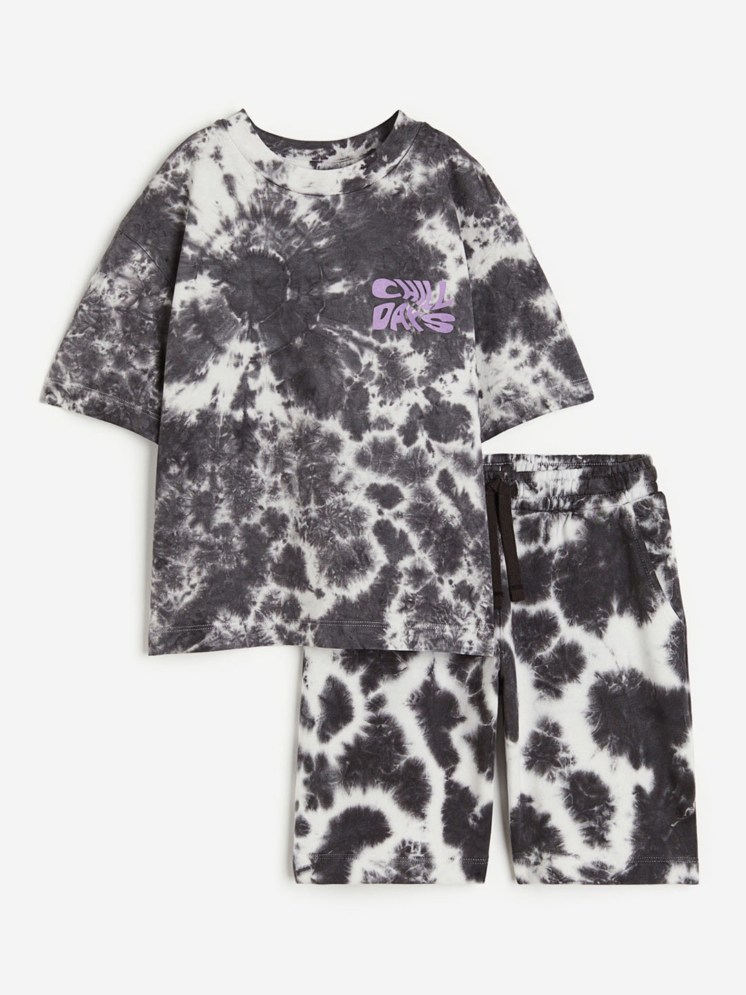 

H&M Boys 2-Piece Printed Pure Cotton Set, Grey