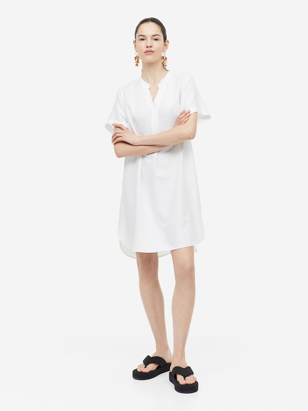 

H&M V-Neck Tunic, White
