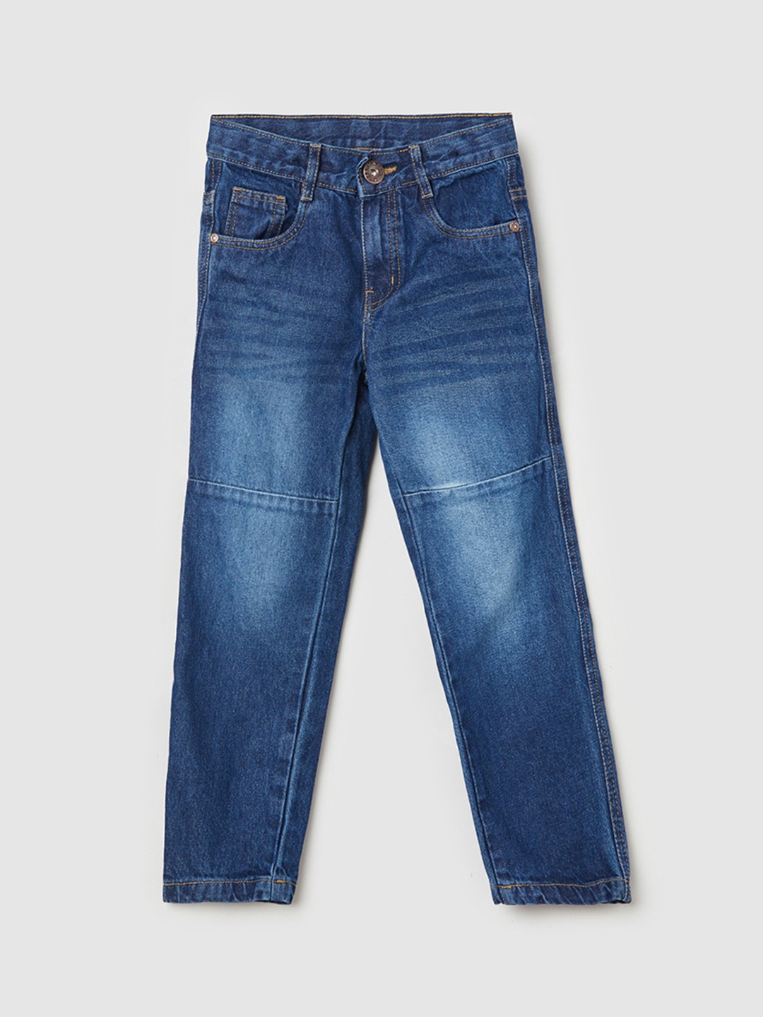 

max Boys Mid-Rise Light Fade Clean Look Jeans, Blue