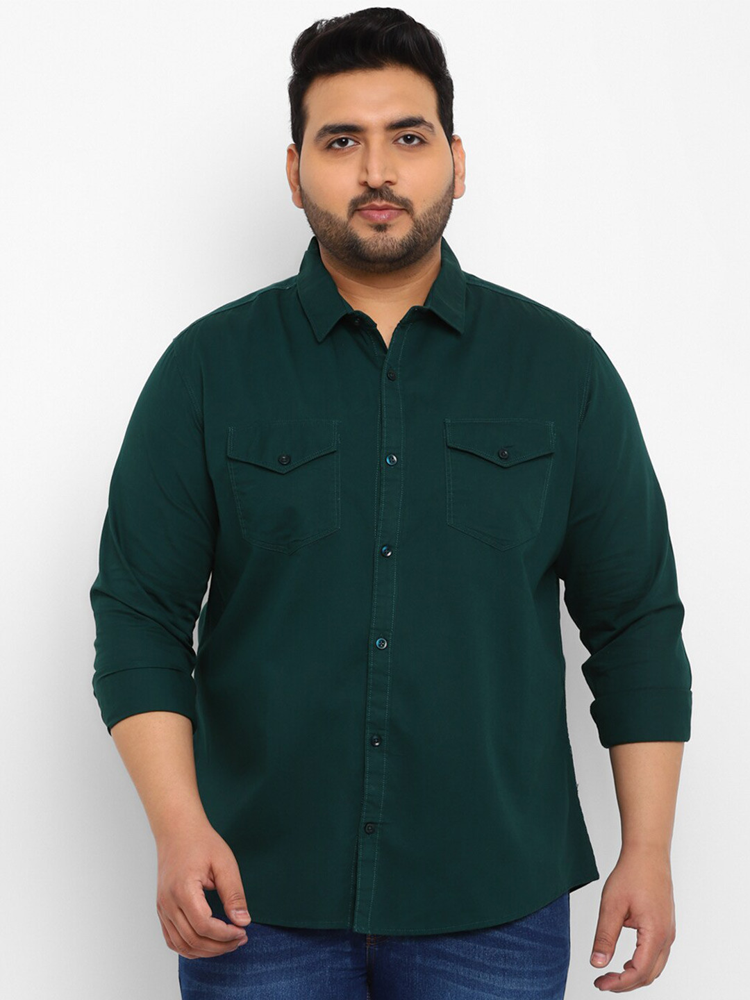 

Urbano Plus Men Cotton Opaque Casual Shirt, Green